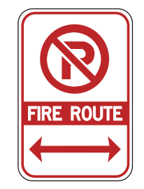 fire route parking signage