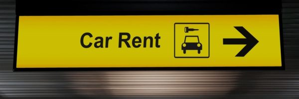 A car rental sign at Pearson Airport in Toronto.