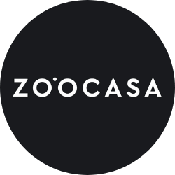 Logo for Zoocasa, with white letters on black.