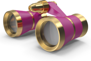 Pink and gold binoculars illustrating knowing the behaviours that affect your credit score